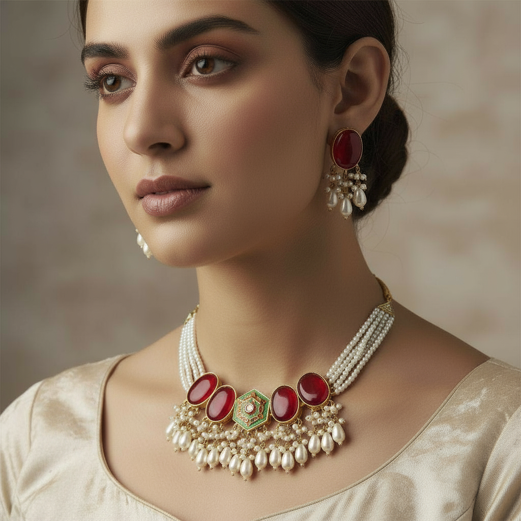 Mother-Of-Pearl Choker Set