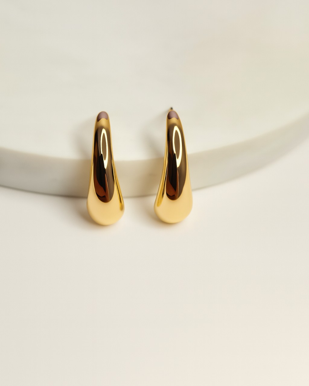 Golden Teardrop Hoops