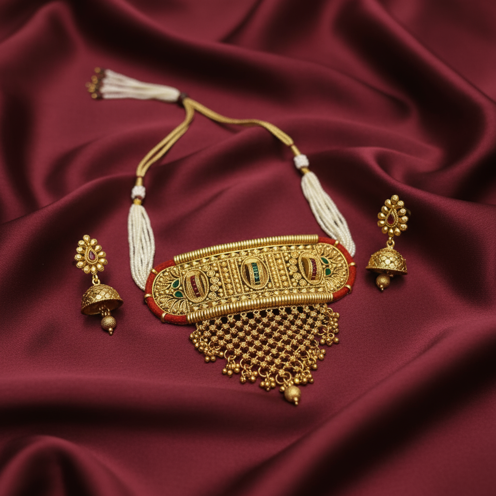 Antique Heritage Jhumka & Necklace Set