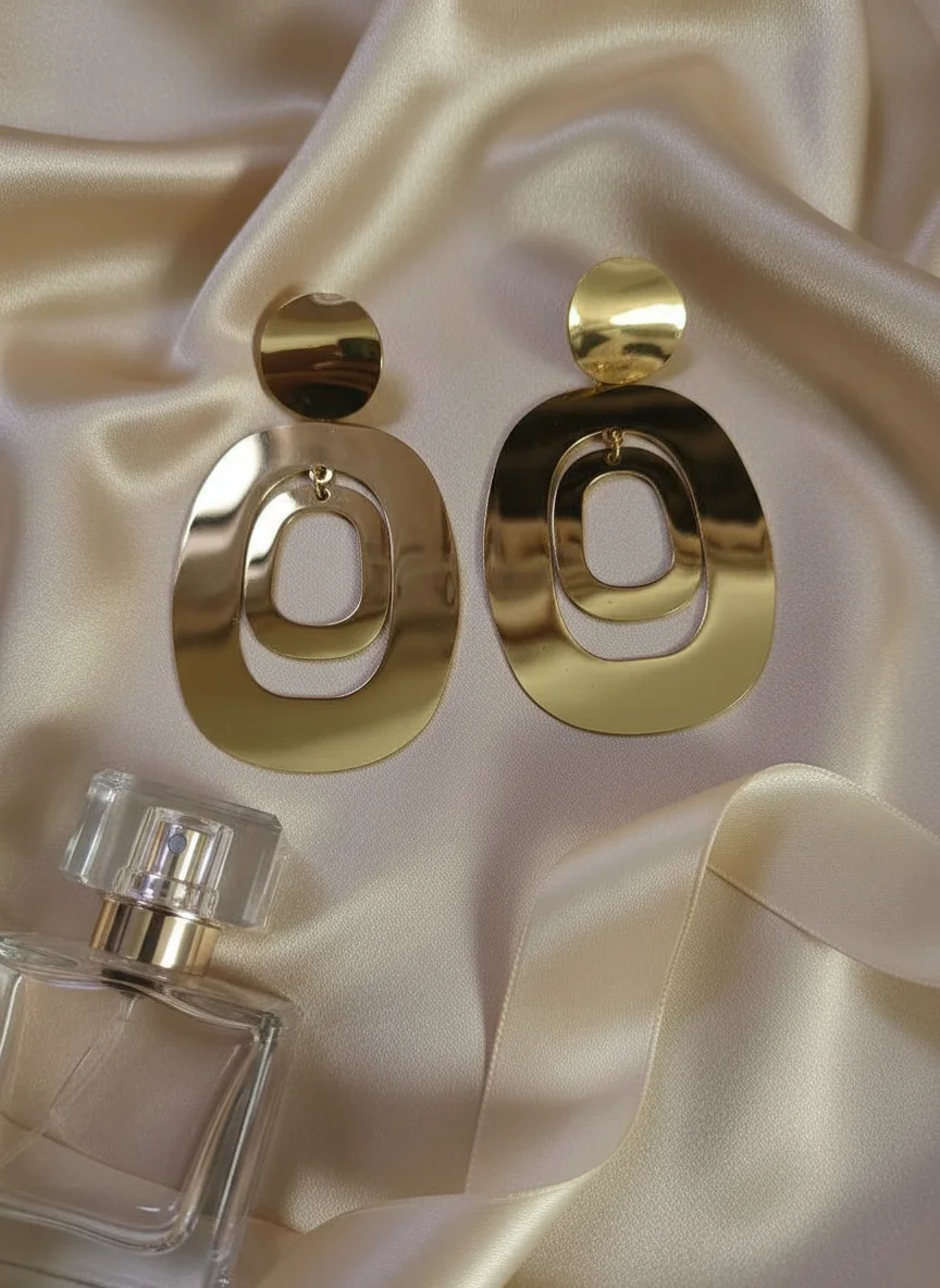 Stainless Steel Anti-Tarnish Geometric Gold Drop Earrings