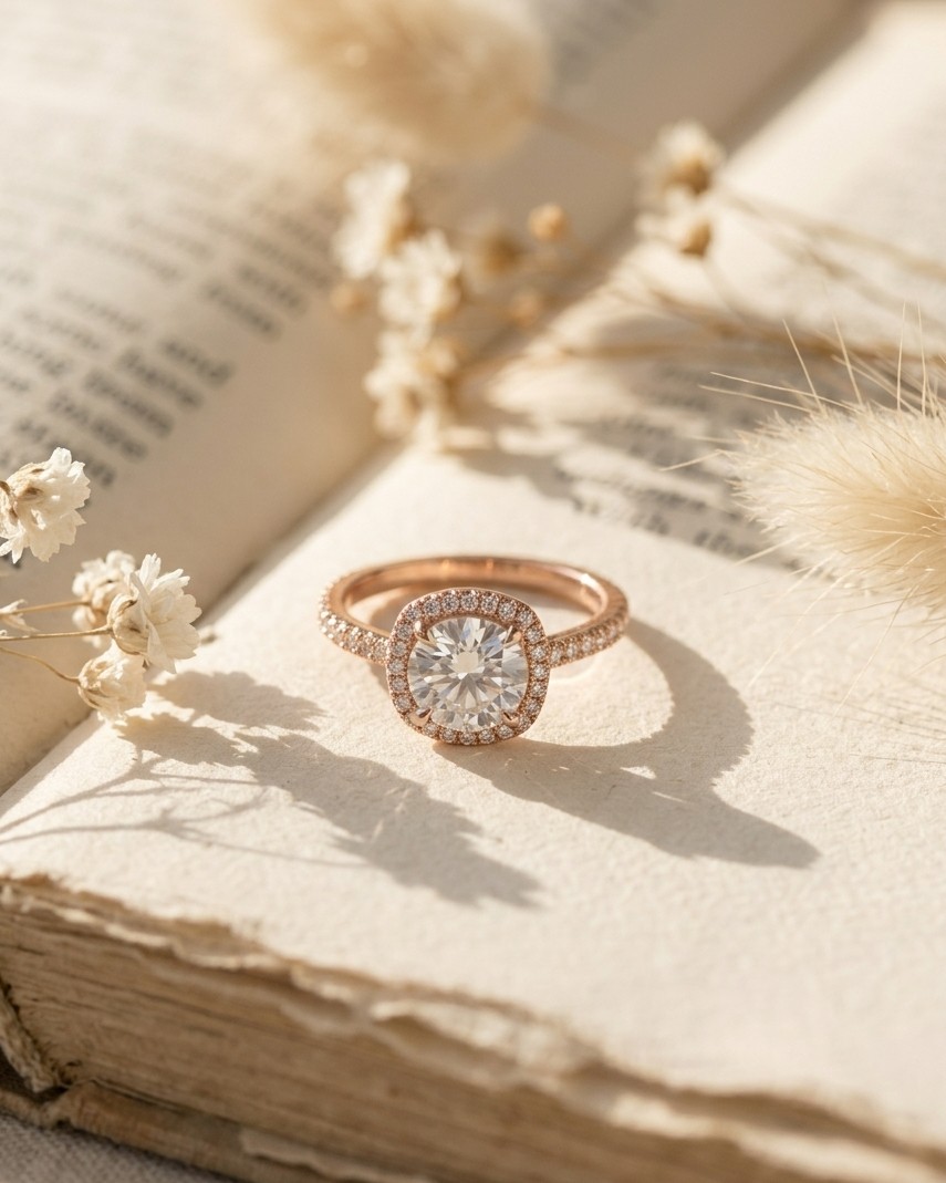 Rose Gold Halo Ring