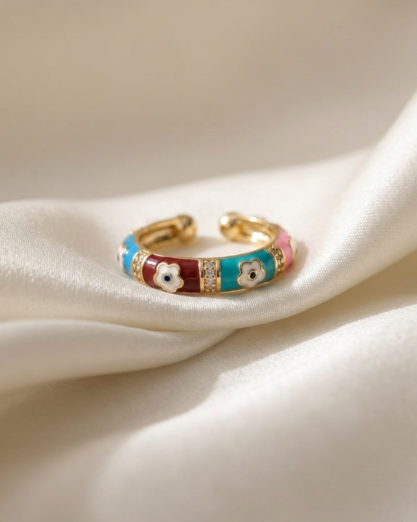 Color Pop Floral Enamel Ring