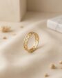 Golden Criss Cross Band Ring
