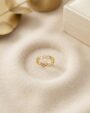 Golden Twin Heart Ring