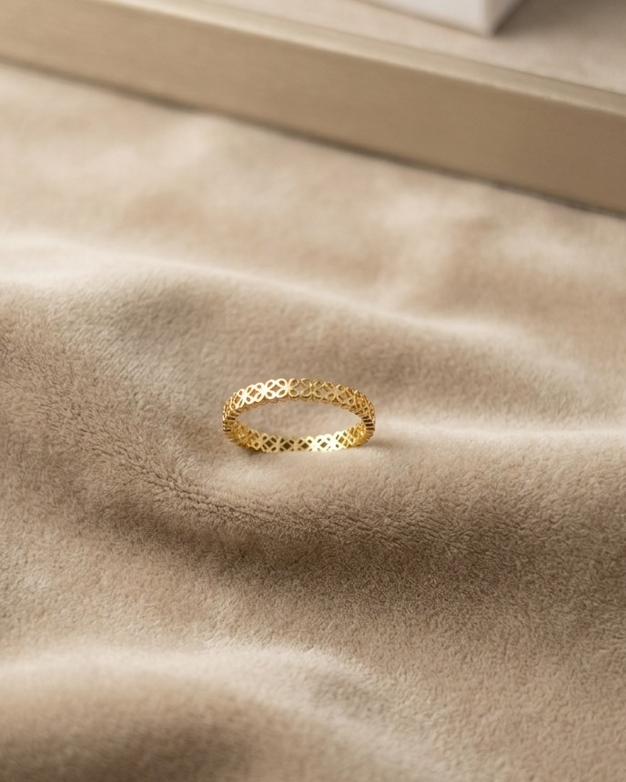 Golden Floral Lace Ring