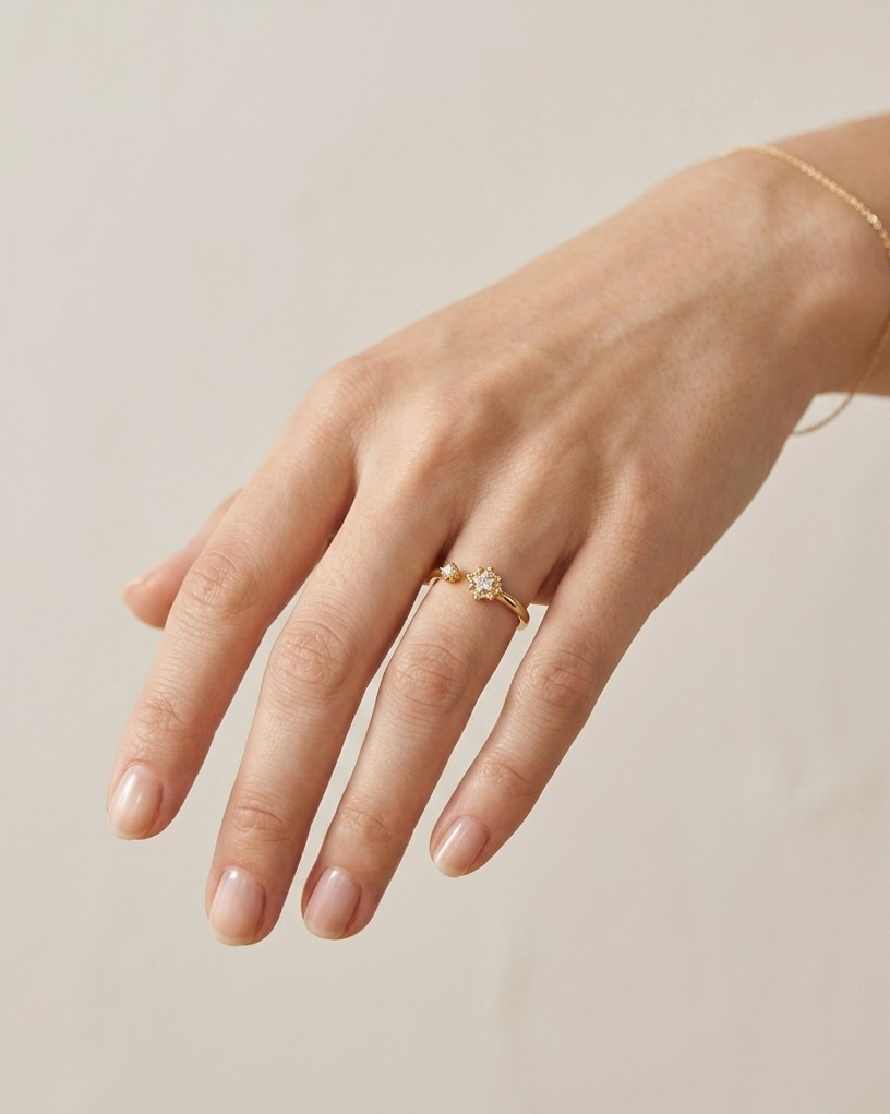 Floral Spark Adjustable Ring