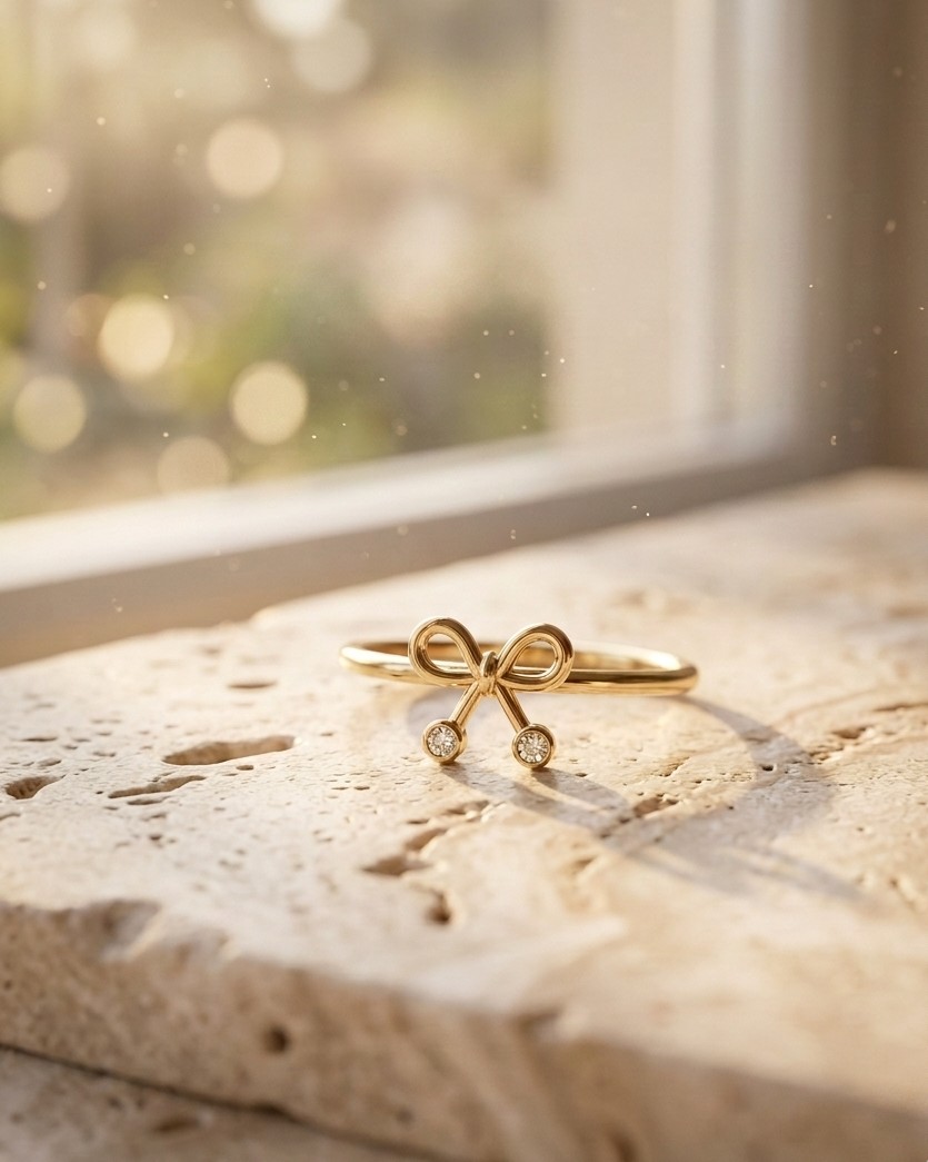 Bow Charm Adjustable Ring