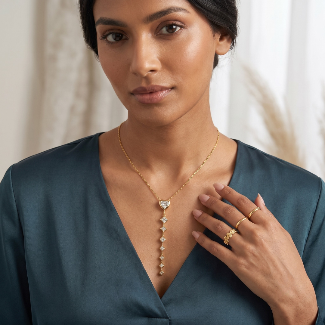 Heart Drop Crystal Necklace